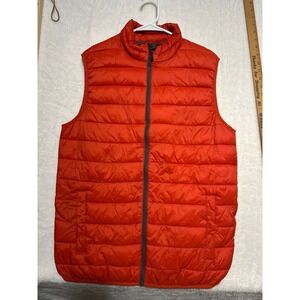 SWISS TECH Mens Puffer Vest Red Full Zip Quilted Insulated Size Medium38-40